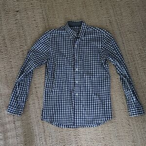 Van Heusen Navy Checkered Button Down Shirt